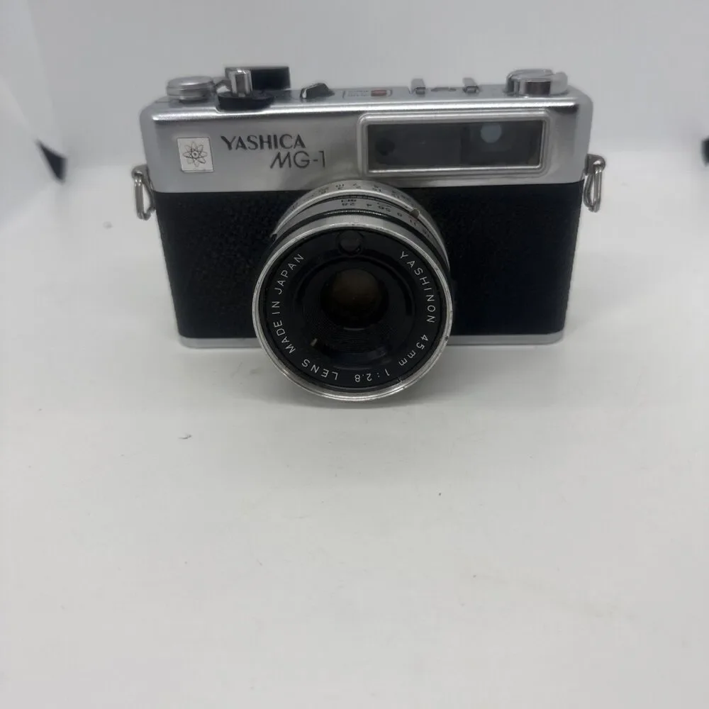Yashica MG-1 35mm Rangefinder Camera w/ Yashinon 45mm f/2.8 Lens + Case Tested